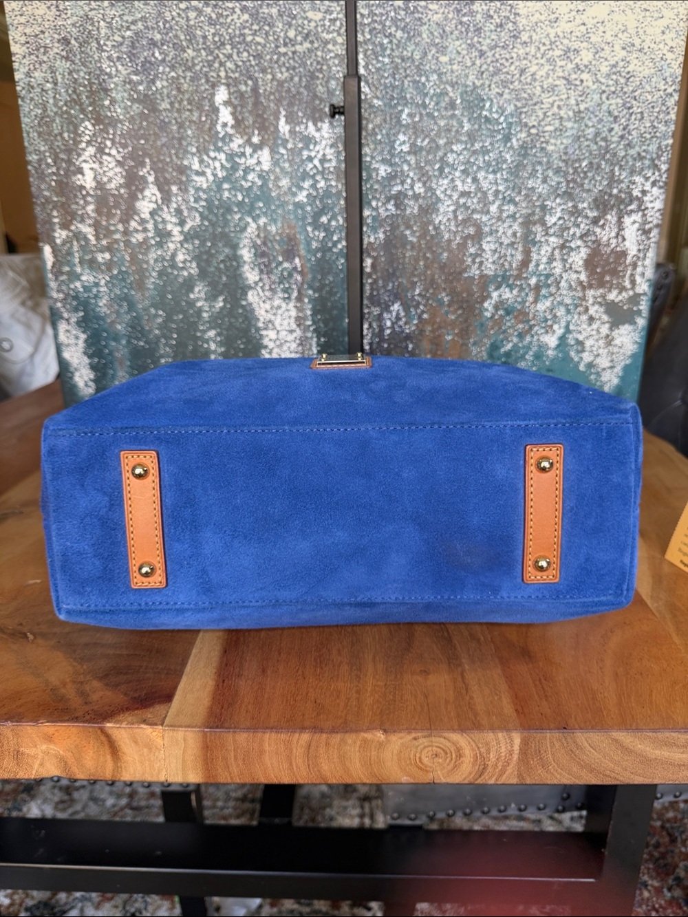 Dooney & Bourke Quiet Luxury 2020’s Italian Suede Hobo Bag Royal Blue EUC - Picture 7 of 16